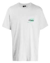 T-shirt girocollo grigia di Stussy