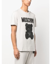 T-shirt girocollo grigia di Moschino