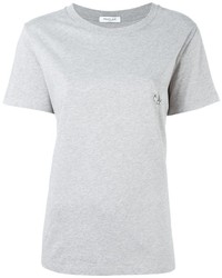 T-shirt girocollo grigia di Thierry Mugler