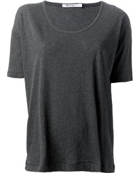 T-shirt girocollo grigio scuro di Alexander Wang
