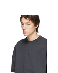 T-shirt girocollo grigio scuro di Acne Studios