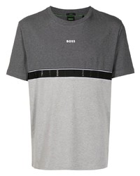T-shirt girocollo grigio scuro di BOSS
