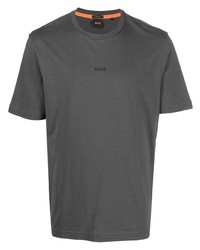 T-shirt girocollo grigio scuro di BOSS