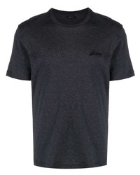 T-shirt girocollo grigio scuro di Brioni