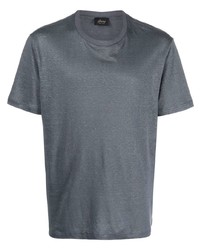 T-shirt girocollo grigio scuro di Brioni