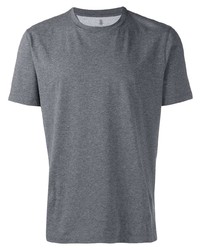 T-shirt girocollo grigio scuro di Brunello Cucinelli