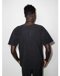 T-shirt girocollo grigio scuro di Homme Plissé Issey Miyake