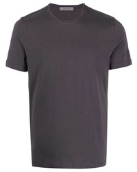 T-shirt girocollo grigio scuro di Corneliani