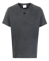 T-shirt girocollo grigio scuro di Courrèges