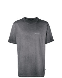 T-shirt girocollo grigio scuro di Diesel