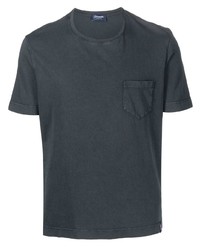 T-shirt girocollo grigio scuro di Drumohr