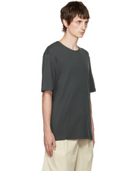 T-shirt girocollo grigio scuro di Lemaire