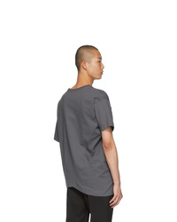 T-shirt girocollo grigio scuro di Bottega Veneta