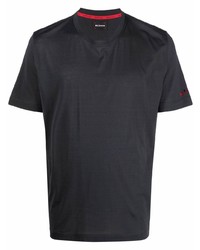 T-shirt girocollo grigio scuro di Kiton