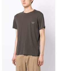 T-shirt girocollo grigio scuro di Emporio Armani