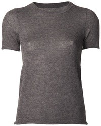 T-shirt girocollo grigio scuro di Lucien Pellat-Finet