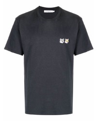 T-shirt girocollo grigio scuro di MAISON KITSUNÉ