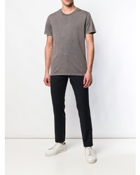 T-shirt girocollo grigio scuro di Bottega Veneta