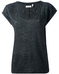 T-shirt girocollo grigio scuro di MiH Jeans