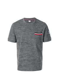 T-shirt girocollo grigio scuro di Moncler