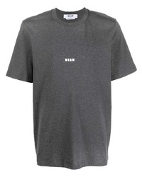 T-shirt girocollo grigio scuro di MSGM