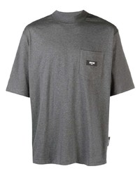 T-shirt girocollo grigio scuro di MSGM