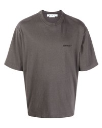 T-shirt girocollo grigio scuro di Off-White