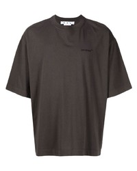 T-shirt girocollo grigio scuro di Off-White
