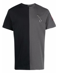 T-shirt girocollo grigio scuro di Raf Simons X Fred Perry