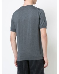 T-shirt girocollo grigio scuro di John Smedley