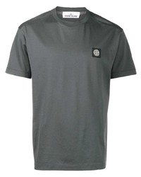 T-shirt girocollo grigio scuro di Stone Island