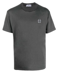 T-shirt girocollo grigio scuro di Stone Island