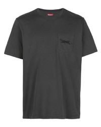 T-shirt girocollo grigio scuro di Supreme