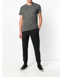 T-shirt girocollo grigio scuro di Versace Jeans