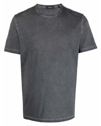 T-shirt girocollo grigio scuro di Theory