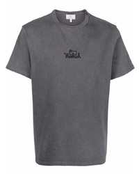 T-shirt girocollo grigio scuro di Woolrich