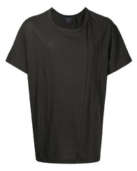 T-shirt girocollo grigio scuro di Yohji Yamamoto