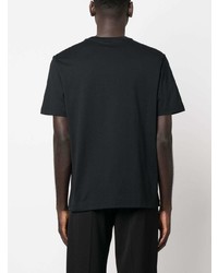 T-shirt girocollo in pelle nera di Brioni