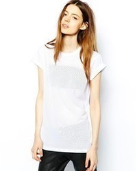 T-shirt girocollo in rete bianca di Asos