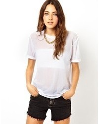 T-shirt girocollo in rete bianca di Asos