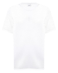 T-shirt girocollo in rete bianca di Burberry