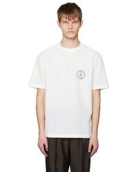 T-shirt girocollo in rete bianca di Giorgio Armani