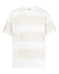 T-shirt girocollo in rete bianca di MSGM
