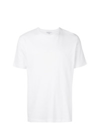 T-shirt girocollo in rete bianca di Sunspel