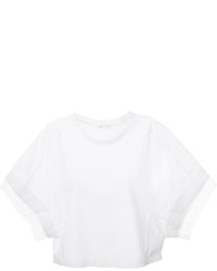 T-shirt girocollo in rete bianca