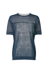 T-shirt girocollo in rete blu di Nuur