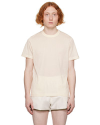 T-shirt girocollo in rete lavorata a maglia beige di Haulier