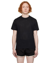 T-shirt girocollo in rete lavorata a maglia nera di Haulier
