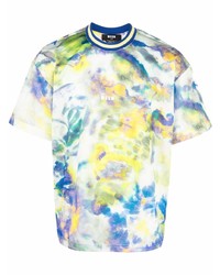 T-shirt girocollo in rete multicolore di MSGM