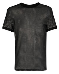 T-shirt girocollo in rete nera di DSQUARED2